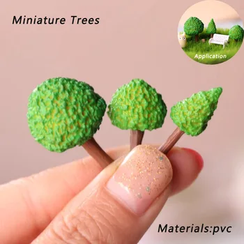 5pcs העצים זעירים דגם PVC ירוק מפעל צעצועי DIY מודל קבלת ערכות אדריכלות בניין פריסת ההולדת של הדיורמה