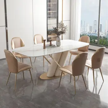 איטלקי אור יוקרה רוק לוח שולחן האוכל משרד, משק בית הנורדית המודרנית פשוטה משלוח חינם Esstische מרפסת ריהוט