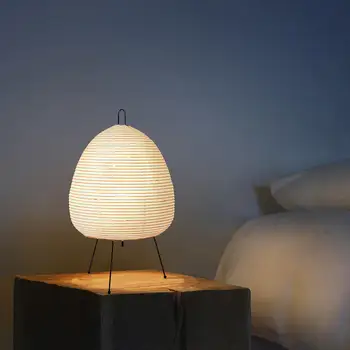 בסגנון יפני חצובה נייר המנורה יצירתי פשוט פנס השינה ליד המיטה אמנות רטרו עיצוב דקורטיבי מנורת שולחן קנדלברה פטיו