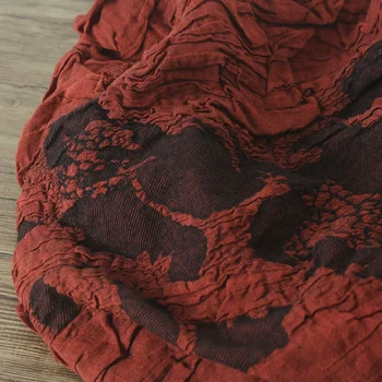 דק ואיכותי אדום כותנה telas קפלים אקארד חומר לנשימה הבגדים האופנתיים חצאית בד