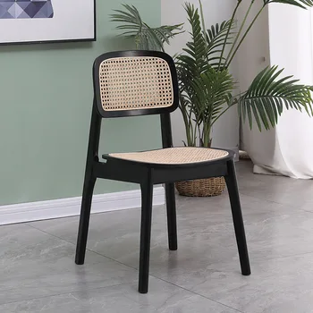 האוכל כסא עץ מלא קש האוכל הכיסא מרפסת B & B מעצב קש הכיסא ההגירה סגנון אמיתי קש: 