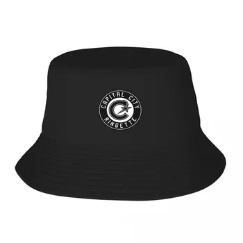 חדש בעיר הבירה Ringette לוגו שחור - לבן דלי כובע חמוד רוגבי כובע נשים גברים