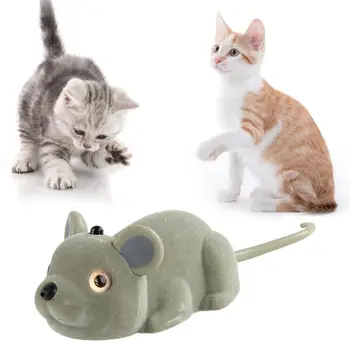חתול מצחיק צעצוע עכבר אלחוטי שליטה מרחוק סימולציה אינטראקטיביים עכבר חשמלי חתול מחמד צעצוע עם שלט רחוק חתול מחמד צעצועים