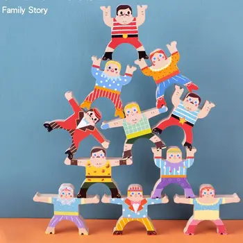 יצירתי מצחיק עץ איזון רחובות צעצועים הרקולס בניין גבוה לערום משחקי ילדים מוקדם צעצועים חינוכיים מתנות