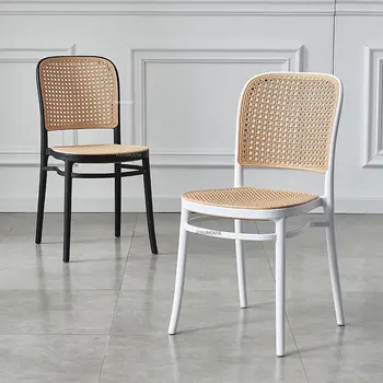 מודרני פלסטיק קש כסאות אוכל עבור ריהוט למטבח בחזרה Stackable הכיסא פשוט עיצוב חיצוני קש כסאות אוכל