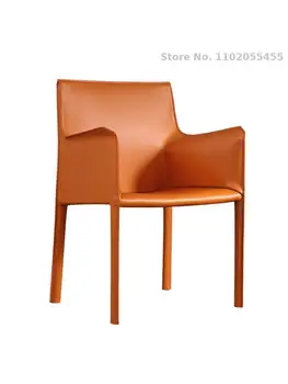 נורדי אוכף עור האוכל הכיסא משק בית אור יוקרה high-end פנאי כיסא מודרני מינימליסטי הכיסא איטלקי יחיד